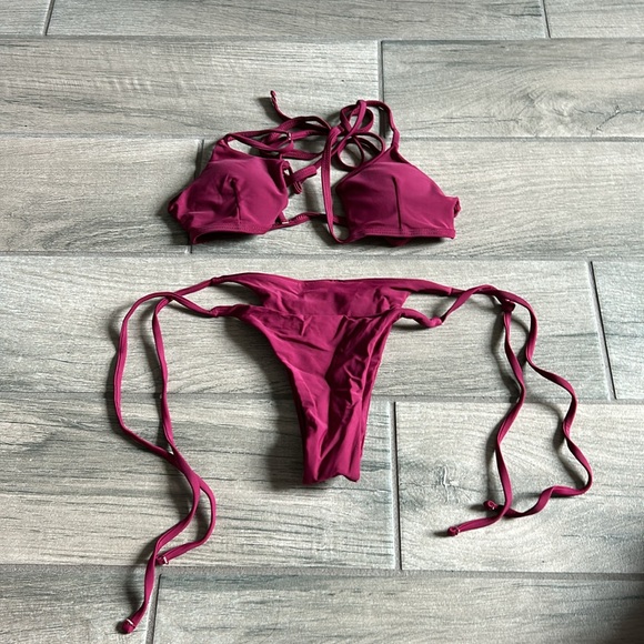 Zaful burgundy bikini set - Picture 4 of 7